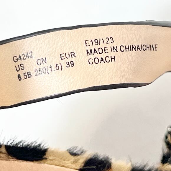 Coach Rylie Sandals Women 8.5 Leopard Print Slingback Chunky #G4242 w/ Box - Picture 9 of 16
